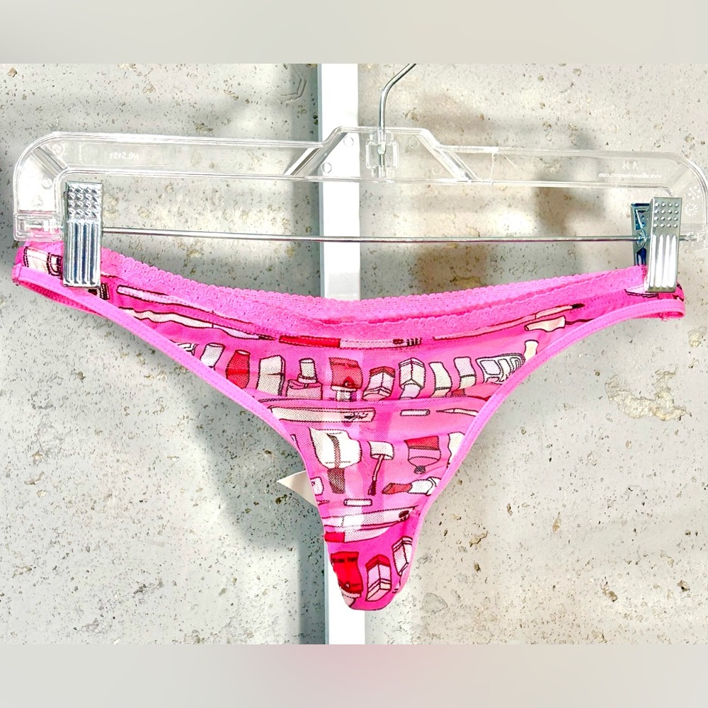 #016.B Sz M Old Navy Pink Patterned Thong